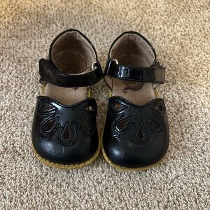 Black Kids Shoes with Cutout Design